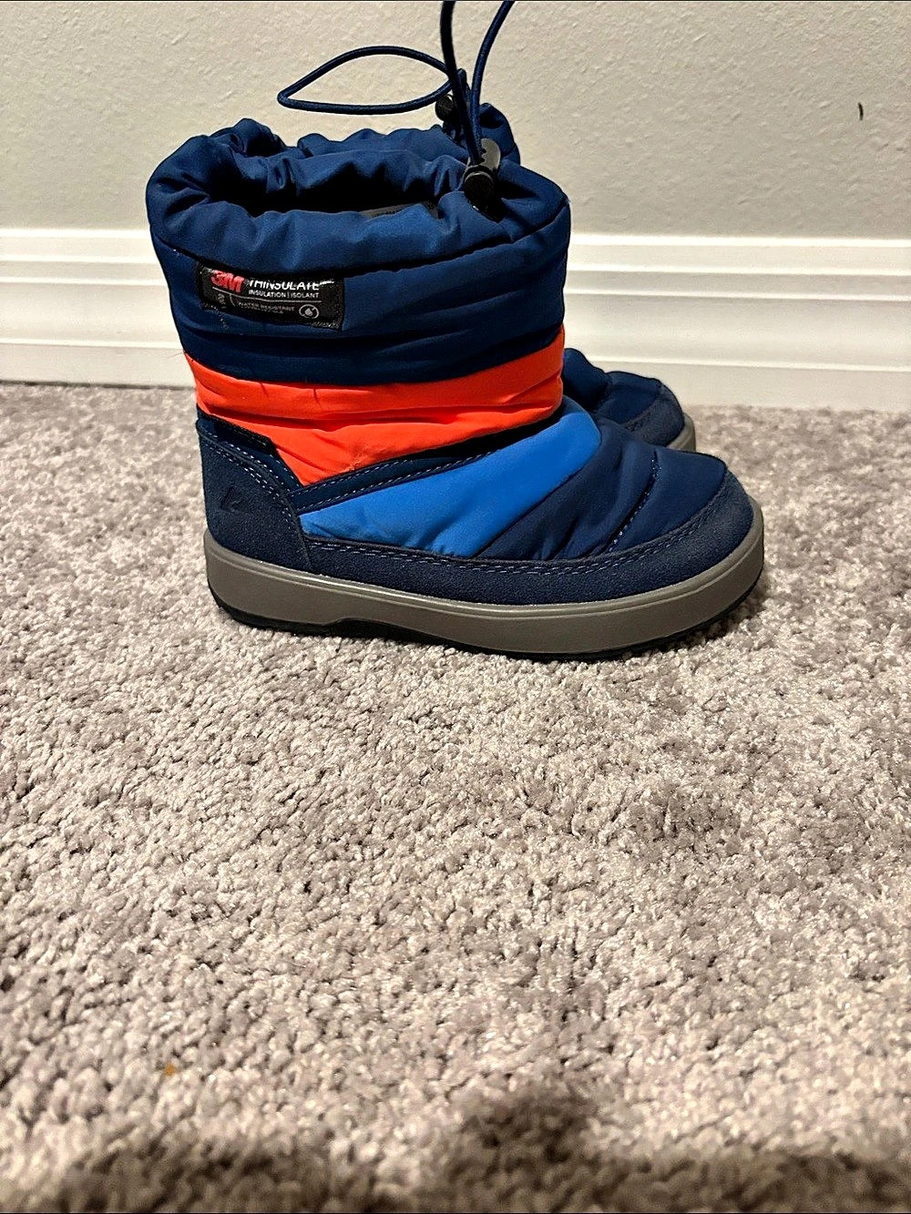 3M thinsulate Kids Winter Boots in Blue & Orange